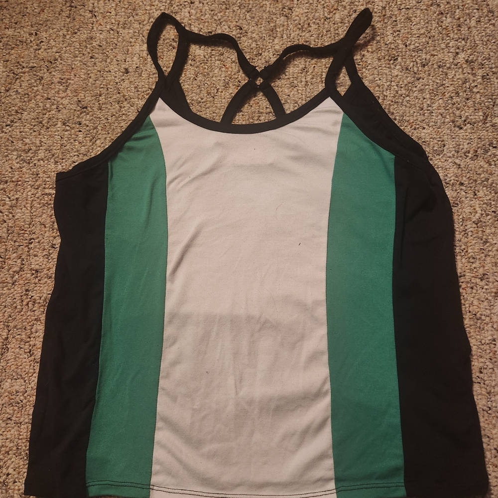 Gildan Black Tank Top with Strappy Design